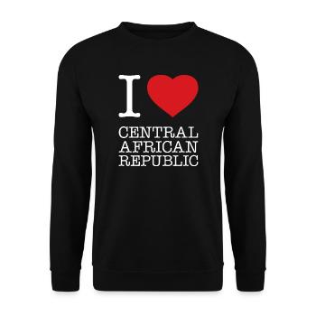 I love Central African Republic - Unisex Pullover - Schwarz - Vorne - Alina (178cm) & Michal (187cm)