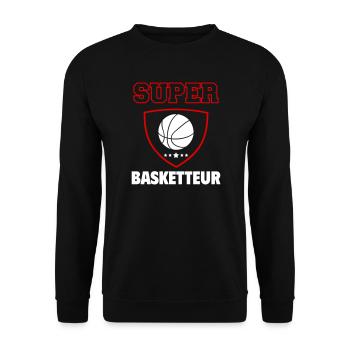 Super basketteur, fête des pères, noël - Sweat-shirt Unisexe - noir - Devant - Alina (178cm) & Michal (187cm)