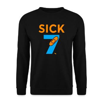 Sick Seven Meme Tee Six Seven  - Unisex Pullover - Schwarz - Vorne - Alina (178cm) & Michal (187cm)