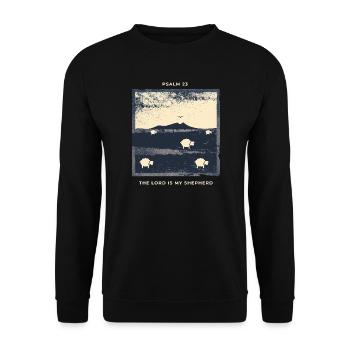 Psaume 23 Le Seigneur est mon berger - Sweat-shirt Unisexe - noir - Devant - Alina (178cm) & Michal (187cm)