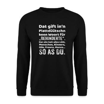 Low German Provocation Inclusion - Unisex Sweatshirt - black - Front - Alina (178cm) & Michal (187cm)