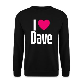 I Love Dave Pink Heart I Love Dave - Unisex Sweatshirt - black - Front - Alina (178cm) & Michal (187cm)