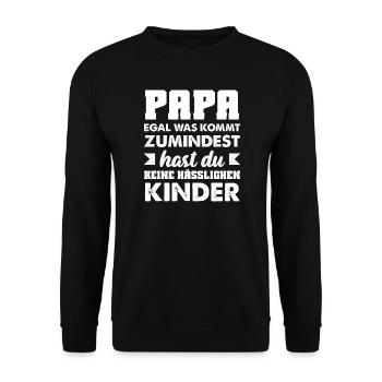 Drôle de cadeau de fête des pères papa bière - Sweat-shirt Unisexe - noir - Devant - Alina (178cm) & Michal (187cm)