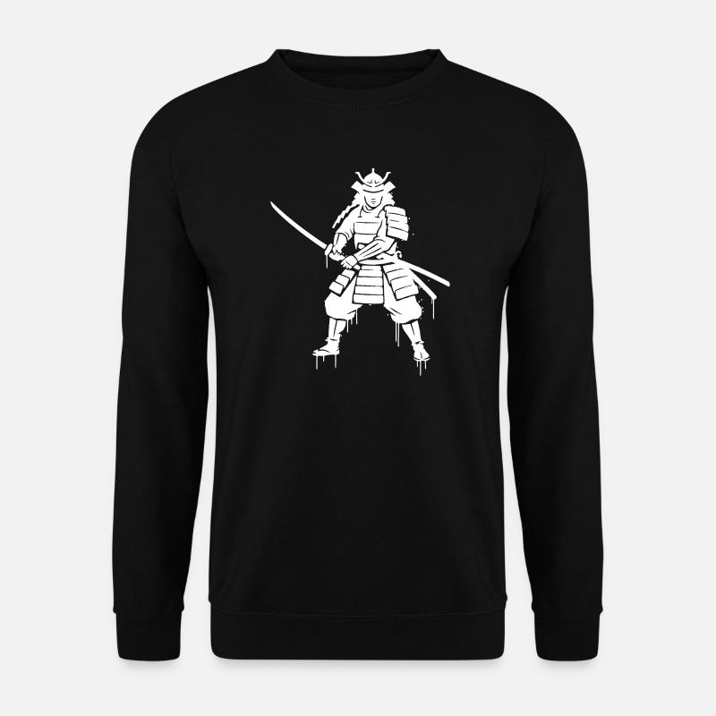 Samurai Graffiti Streetwear Vektor - Unisex Pullover - Schwarz