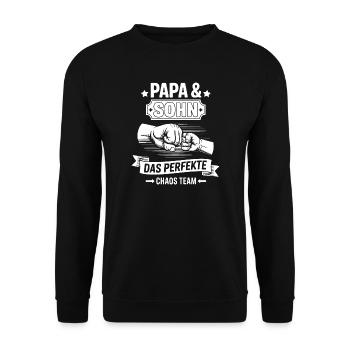 Dad & Son – The Perfect Chaos Team - Unisex Sweatshirt - black - Front - Alina (178cm) & Michal (187cm)