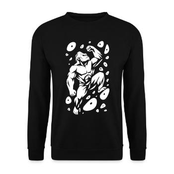 Bouldering Climbing Power Gorilla Silverback Strength - Unisex Sweatshirt - black - Front - Alina (178cm) & Michal (187cm)