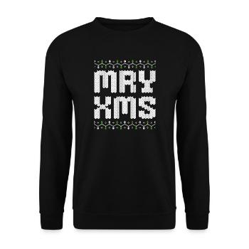 Merry Christmas MRY XMS Ugly Xmas Style - Unisex Pullover - Schwarz - Vorne - Alina (178cm) & Michal (187cm)
