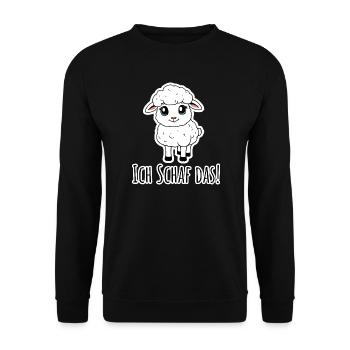 I can do it! The little lamb has self-confidence - Unisex Sweatshirt - black - Front - Alina (178cm) & Michal (187cm)