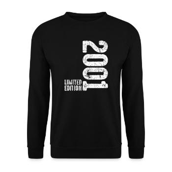 2001 Limited Edition– 25. Geburtstag 2001 - Unisex Pullover - Schwarz - Vorne - Alina (178cm) & Michal (187cm)