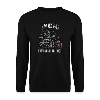 Joyeux Noël 2025 Humour Père Noël Original - Unisex Sweatshirt - black - Front - Alina (178cm) & Michal (187cm)