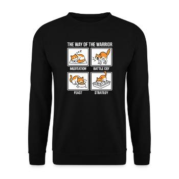 Chat drôle La Voie du Guerrier Samouraï Orange - Sweat-shirt Unisexe - noir - Devant - Alina (178cm) & Michal (187cm)