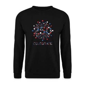 Celebrate 250 USA Feuerwerk - Unisex Pullover - Schwarz - Vorne - Alina (178cm) & Michal (187cm)