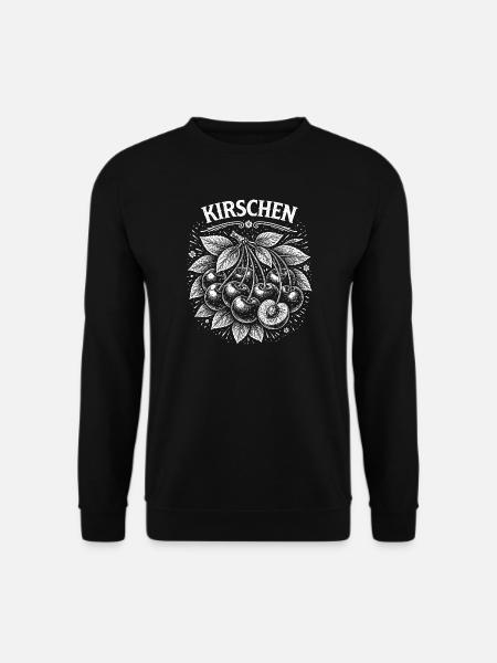 Cherry cluster illustration - Unisex Sweatshirt - black