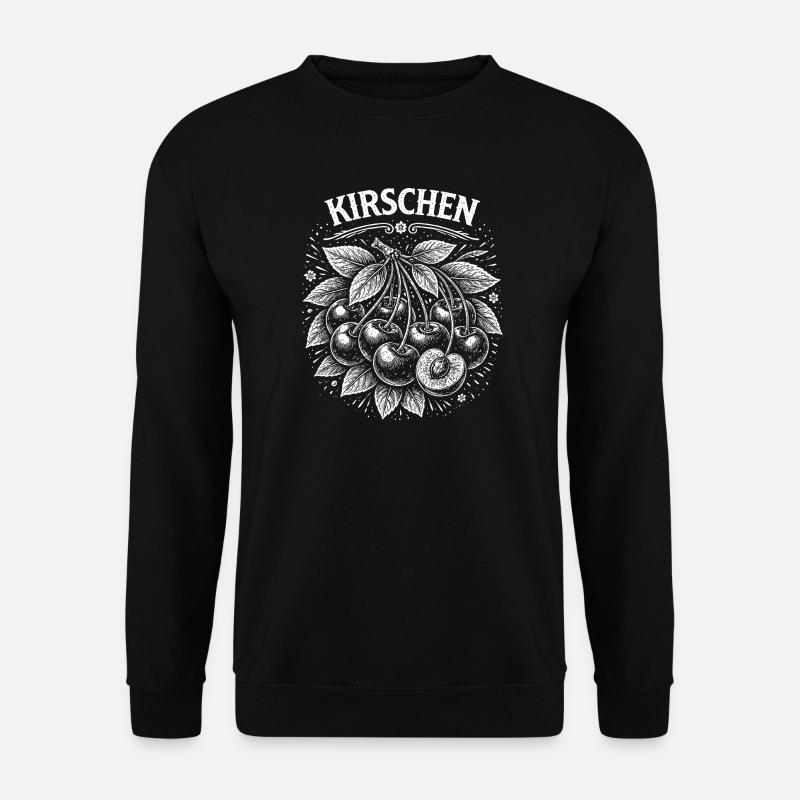 Cherry cluster illustration - Unisex Sweatshirt - black