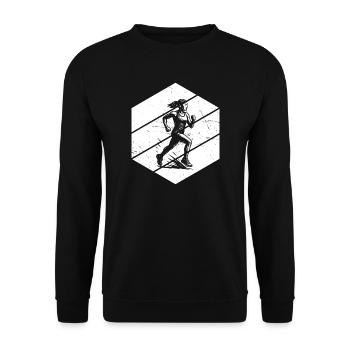 Running Fokus pur - Unisex Pullover - Schwarz - Vorne - Alina (178cm) & Michal (187cm)