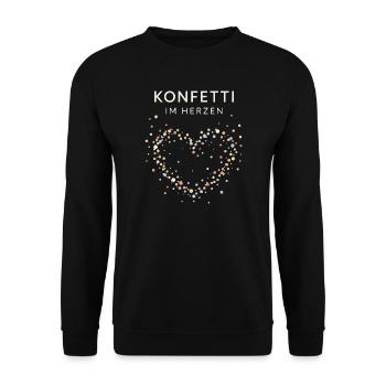 Confetti in the Heart – Minimalist Statement - Unisex Sweatshirt - black - Front - Alina (178cm) & Michal (187cm)