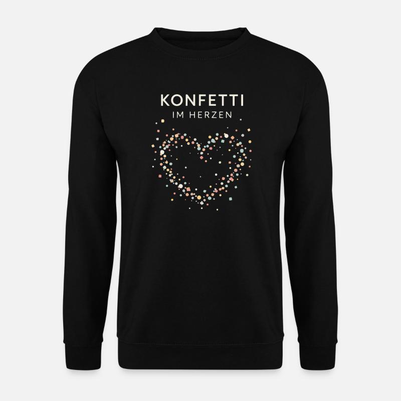 Konfetti im Herzen – Minimalistisches Statement - Unisex Pullover - Schwarz