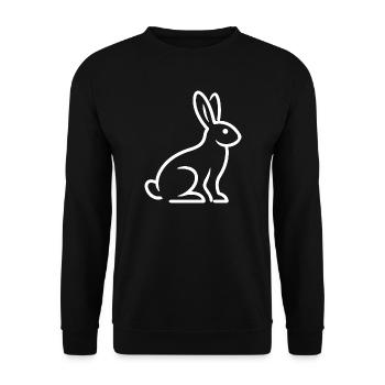 Bunny Silhouette – Minimalist Animal Design - Unisex Sweatshirt - black - Front - Alina (178cm) & Michal (187cm)
