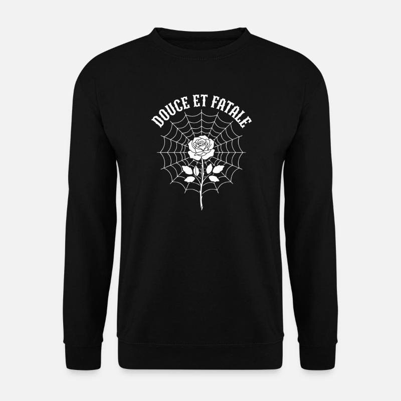 Rose au centre du Web araignée - Sweat-shirt Unisexe - noir
