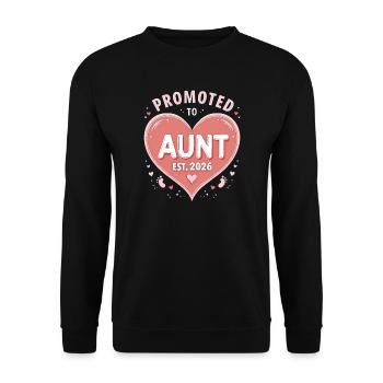 Aunt 2026 Aunt 2026 Promoted to Aunt 2026 - Unisex Sweatshirt - black - Front - Alina (178cm) & Michal (187cm)
