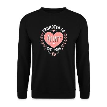 Aunt 2026 Aunt 2026 Promoted to Aunt 2026 - Unisex Sweatshirt - black - Front - Alina (178cm) & Michal (187cm)