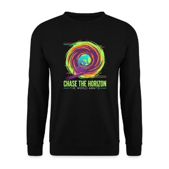 Chase the Horizon Cyclist - Unisex Sweatshirt - black - Front - Alina (178cm) & Michal (187cm)