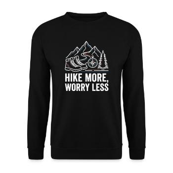 Hike More Worry Less - Unisex Pullover - Schwarz - Vorne - Alina (178cm) & Michal (187cm)