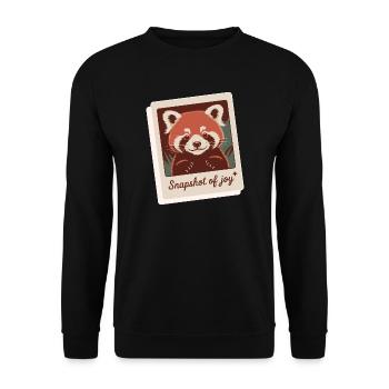 Red Panda Snapshot Joy - Unisex Sweatshirt - black - Front - Alina (178cm) & Michal (187cm)