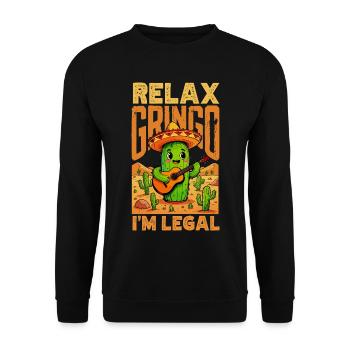 Mexiko Stolz & Heimat Mexikaner Mexico Flagge - Unisex Pullover - Schwarz - Vorne - Alina (178cm) & Michal (187cm)