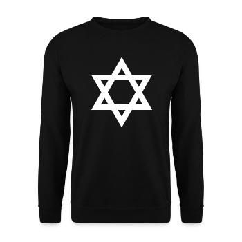 Geometric Star of David Emblem - Unisex Sweatshirt - black - Front - Alina (178cm) & Michal (187cm)
