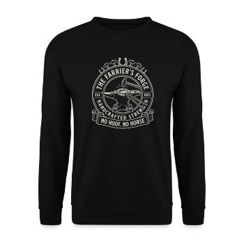 The Farrier's Forge - No Hoof No Horse Craft - Unisex Sweatshirt - black - Front - Alina (178cm) & Michal (187cm)