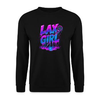 Lax Girl: Neon Style Lacrosse - Unisex Sweatshirt - black - Front - Alina (178cm) & Michal (187cm)