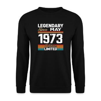 Mai 1973 Vintage Mai 1973 Retro Mai 1973 - Sweat-shirt Unisexe - noir - Devant - Alina (178cm) & Michal (187cm)