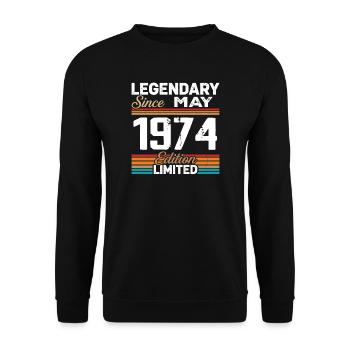 May 1974 Vintage May 1974 Retro May 1974 - Unisex Sweatshirt - black - Front - Alina (178cm) & Michal (187cm)