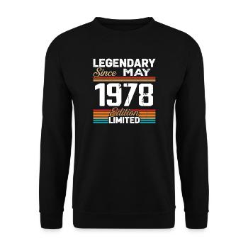 Mai 1978 Vintage Mai 1978 Retro Mai 1978 - Sweat-shirt Unisexe - noir - Devant - Alina (178cm) & Michal (187cm)