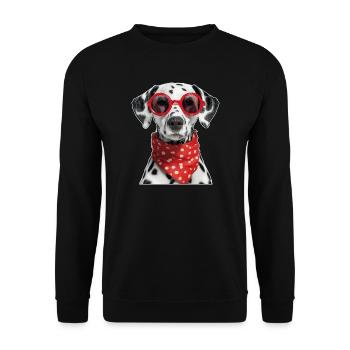 Dalmatian dog with glasses - Unisex Sweatshirt - black - Front - Alina (178cm) & Michal (187cm)
