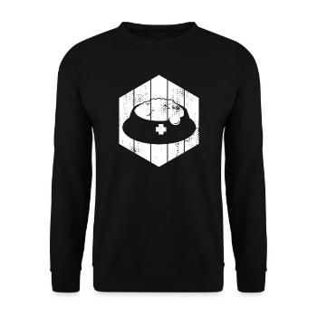 Haustier Futter - Unisex Pullover - Schwarz - Vorne - Alina (178cm) & Michal (187cm)