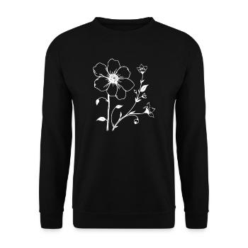 Blumenranke Blume Blüte Geschenk Mutter Muttertag - Unisex Pullover - Schwarz - Vorne - Alina (178cm) & Michal (187cm)