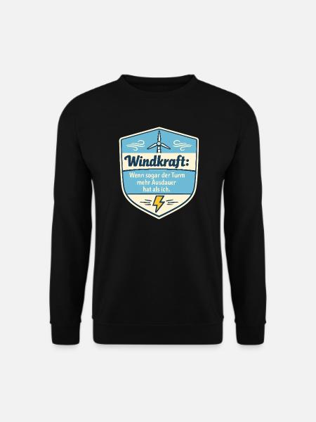 Windkraft Spruchschild Humor - Unisex Pullover - Schwarz