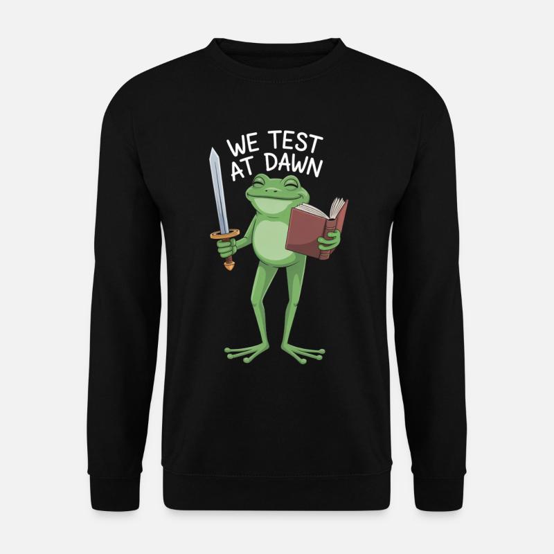Dawn Frog Knight Reading - Unisex Pullover - Schwarz