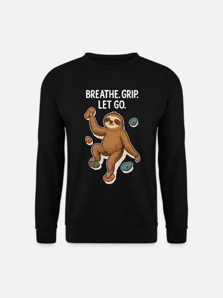 Zen Sloth: Grip Let Go Climbing - Unisex Sweatshirt - black