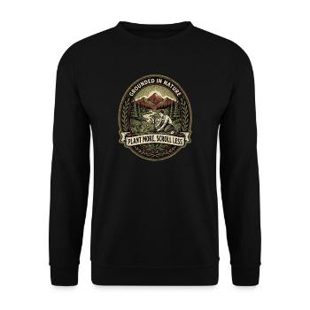 Planter plus de plantes - Sweat-shirt Unisexe - noir - Devant - Alina (178cm) & Michal (187cm)
