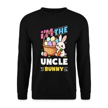 Joyeuse Pâques, douce chasse aux œufs du lapin, œufs de Pâques - Sweat-shirt Unisexe - noir - Devant - Alina (178cm) & Michal (187cm)