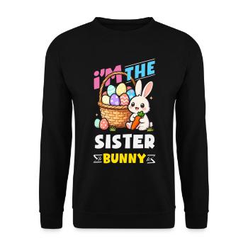 Joyeuse Pâques, douce chasse aux œufs du lapin, œufs de Pâques - Sweat-shirt Unisexe - noir - Devant - Alina (178cm) & Michal (187cm)