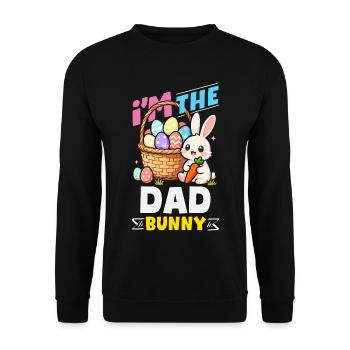 Joyeuse Pâques, douce chasse aux œufs du lapin, œufs de Pâques - Sweat-shirt Unisexe - noir - Devant - Alina (178cm) & Michal (187cm)