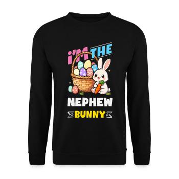 Joyeuse Pâques, douce chasse aux œufs du lapin, œufs de Pâques - Sweat-shirt Unisexe - noir - Devant - Alina (178cm) & Michal (187cm)
