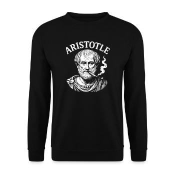 Aristotle smoking cigarette portrait design - Unisex Sweatshirt - black - Front - Alina (178cm) & Michal (187cm)