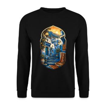 Marokkaner Marokko Marokkanerin Chefchaouen - Unisex Pullover - Schwarz - Vorne - Alina (178cm) & Michal (187cm)