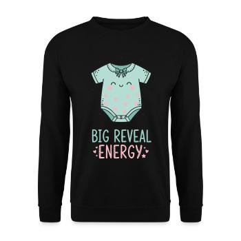 Gender Reveal Big Reveal Energy Pregnancy - Unisex Sweatshirt - black - Front - Alina (178cm) & Michal (187cm)