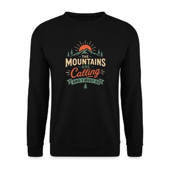 Bergwanderabenteuer – Die Berge rufen - Unisex Pullover - Schwarz - Vorne - Alina (178cm) & Michal (187cm)